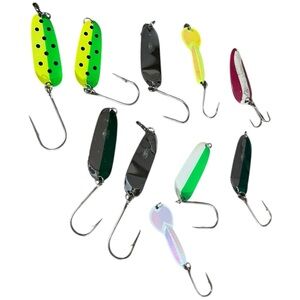 Vintage Andy Reeker & Dardevlet Spoons Fishing Lures Lot Of 10 Made In USA